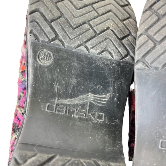 DANSKO Confetti Wool Multi-Colored Clogs Black Scribble Professional Shoes sz 38 - Picture 14 of 16